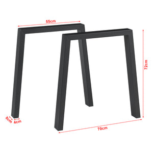 Bordstel 2 stk. sæt Kraftisried 72x70cm Sort [en.casa]