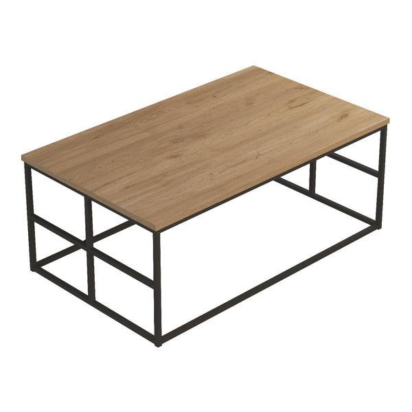 Sofabord Velendi 100x60x40 cm Eg-look/Sort [en.casa]
