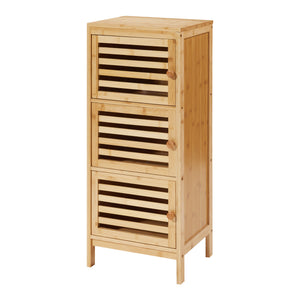 Sideskab med 3 døre Ypäjä 82x33x27 cm bambus [en.casa].