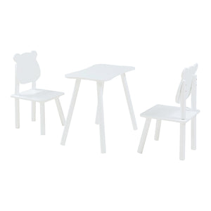 Panjang-børnesiddegruppe med bamsedesign hvid [en.casa].
