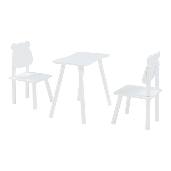 Panjang-børnesiddegruppe med bamsedesign hvid [en.casa].