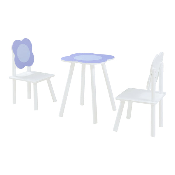 Simrishamn-børnesiddegruppe med blomsterdesign hvid/lilla [en.casa]