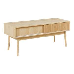 TV-møbel Landskrona 115x40x48 cm med to skydedøre i egetræslook [en.casa]