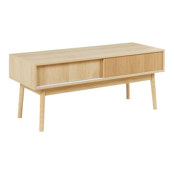 TV-møbel Landskrona 115x40x48 cm med to skydedøre i egetræslook [en.casa]