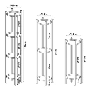 Planteholder Tuusula 3 stk. sæt Metal Sort [en.casa]
