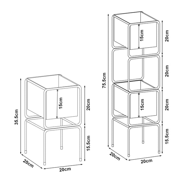 Planteholder Sveio 2 stk. sæt Metal Sort [en.casa]