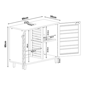 Epind 60x66x30 cm underskab i naturlig bambus [en.casa]
