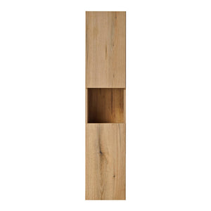 Højt skab Skelbolu 140x30x25 cm egetræslook [en.casa]
