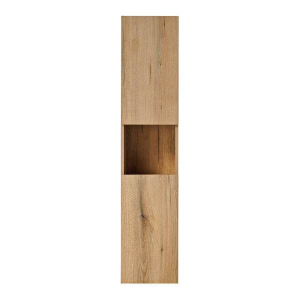 Højt skab Skelbolu 140x30x25 cm egetræslook [en.casa]