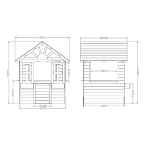 Legehus Vesa 138x120x102 cm grantræ grå [casa.pro]