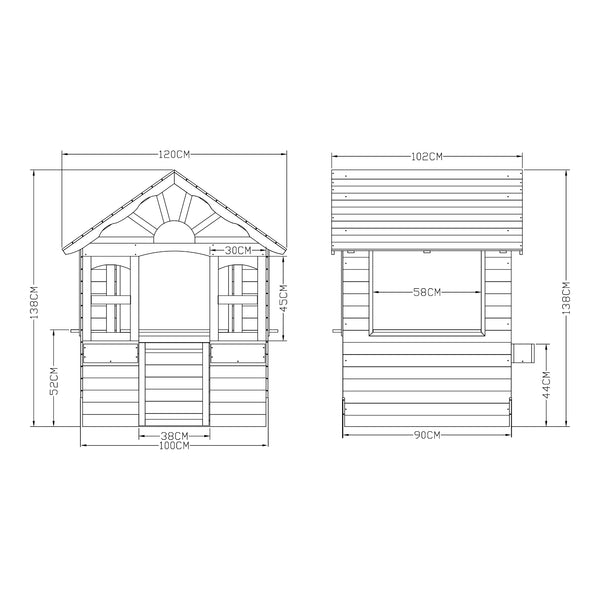 Legehus Vesa 138x120x102 cm grantræ grå [casa.pro]