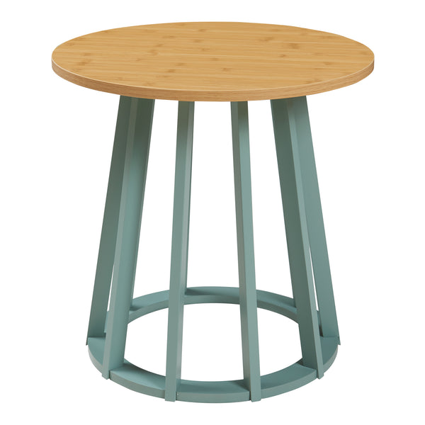 Lensuu sidebord 48xØ48 cm pastelgrøn/eg [en.casa]