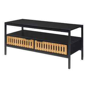 Sofabord Luniehti 100x40x48 cm sort/natur [en.casa]