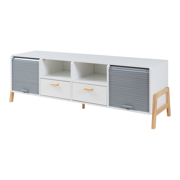 TV-møbel Kvaefjord 160x40x52 cm hvid/grå [en.casa]