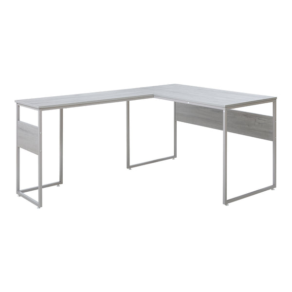 Skrivebord Karlstang L-formet 166x120x75 cm lysegrå [en.casa]