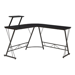 Yremso L-formet skrivebord 122x122x98 cm sort [en.casa]