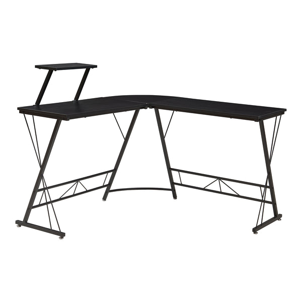 Yremso L-formet skrivebord 122x122x98 cm sort [en.casa]