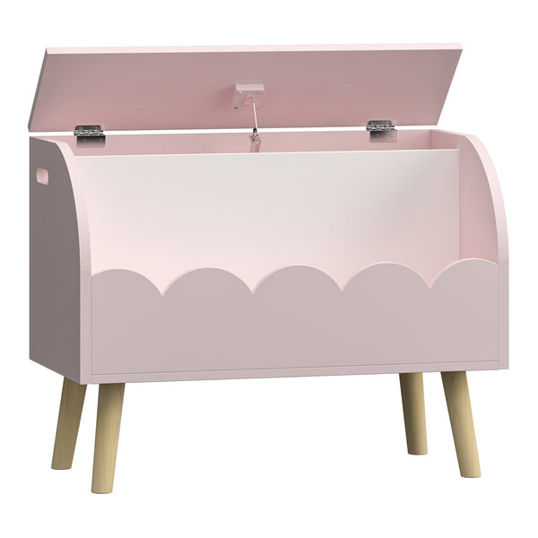 Legetøjskasse Vestnes 60x30x44 cm Cotton Candy/White [en.casa]