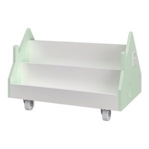Mobil børnehylde Vipsali 50x33x34 cm mintgrøn/hvid [en.casa]