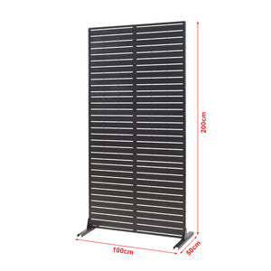 Indendørs skillevæg Trolu stål 200x100x50 cm sort [casa.pro]