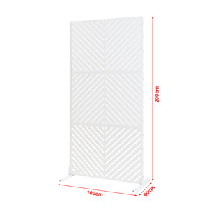 Indendørs skillevæg Kekan stål 200x100x50 cm hvid [casa.pro]