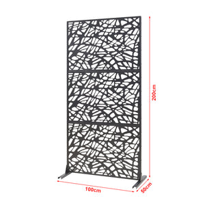 Indendørs skillevæg Poskind stål 200x100x50 cm sort [casa.pro]