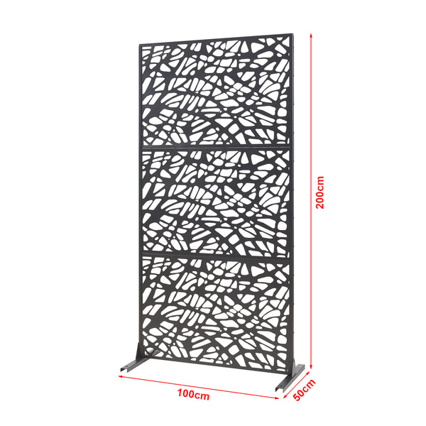 Indendørs skillevæg Poskind stål 200x100x50 cm sort [casa.pro]