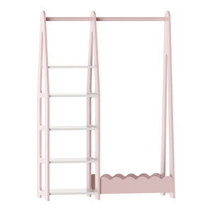 Børnegarderobe Vestnes 114x77x30 cm Cotton Candy/White [en.casa]