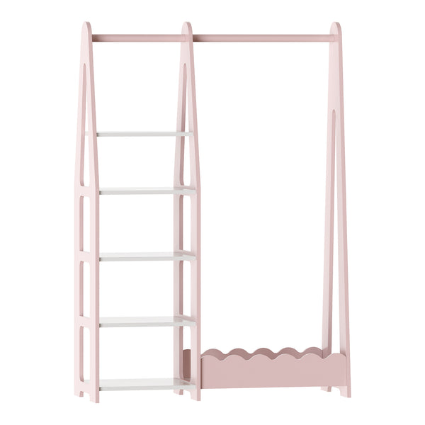 Børnegarderobe Vestnes 114x77x30 cm Cotton Candy/White [en.casa]