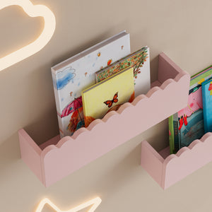 Væghylde til børn sæt med 2 Vestnes 40x10x10 cm Candyfloss [en.casa]