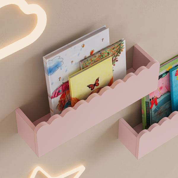 Væghylde til børn sæt med 2 Vestnes 40x10x10 cm Candyfloss [en.casa]