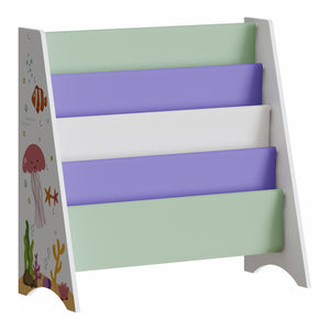 Børnehylde Hornnes 60x62x28 cm Aqua Dream motiv [en.casa]