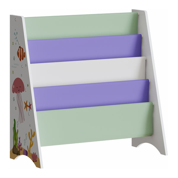 Børnehylde Hornnes 60x62x28 cm Aqua Dream motiv [en.casa]