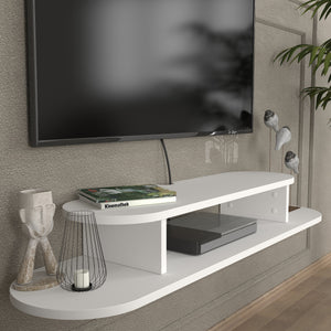 Hængende tv-hylde Targema 120x30x16 cm Hvid [en.casa]