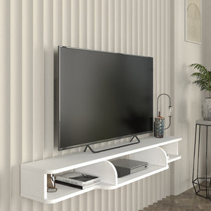 Hængende TV-lowboard Aar 135x30x16 cm Hvid [en.casa]