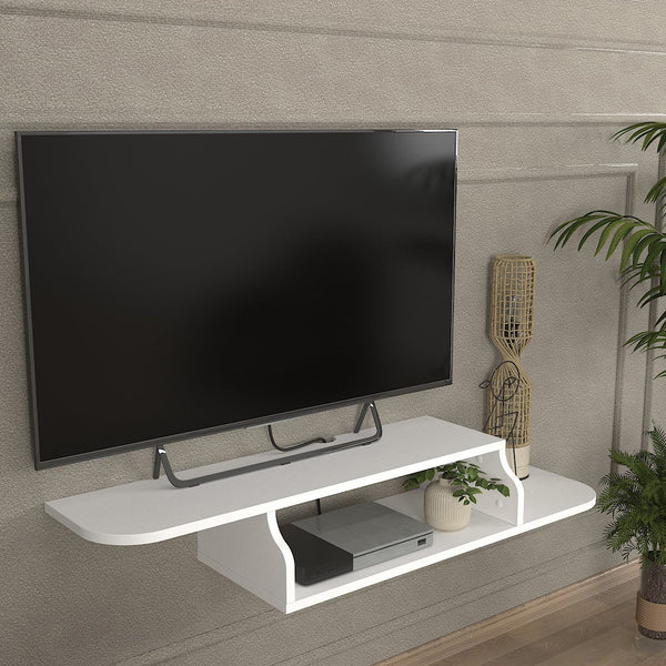 Hængende TV-lowboard Kershaby 120x30x19 cm Hvid [en.casa]