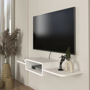 Hængende tv-hylde Tar 115x30x16 cm Hvid [en.casa]