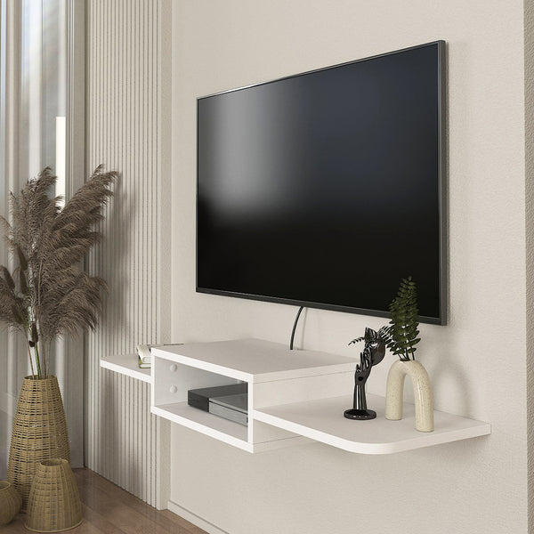 Hængende tv-hylde Tar 115x30x16 cm Hvid [en.casa]