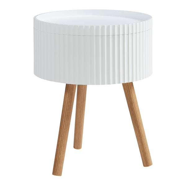 Bongard sidebord med opbevaringsplads Ø38x48 cm Hvid [en.casa]
