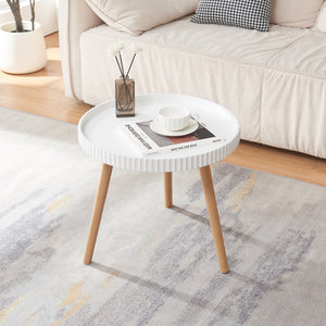 Sidebord Bongard Ø50x45 cm hvid [en.casa]
