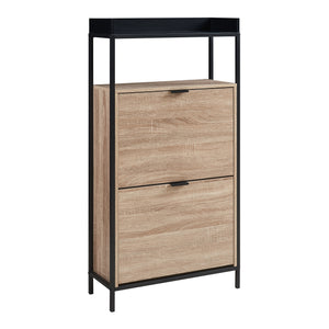Belana skovogn med 2 klapper 116x60x24 cm sort/eg-look [en.casa]