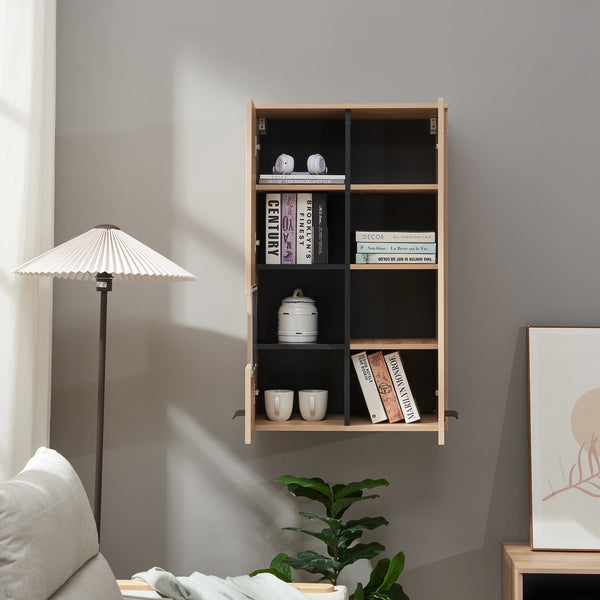 Vægskab burl 98x60x38 cm egetræslook [en.casa]