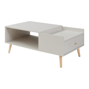 Sofabord Hallevil med skuffe 106x59x44 cm lysegrå [en.casa]