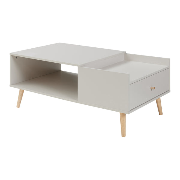 Sofabord Hallevil med skuffe 106x59x44 cm lysegrå [en.casa]