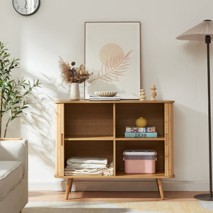Skab ved siden af Nordkapp 100x40x80 cm bambus [en.casa]