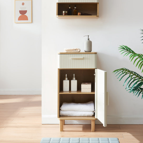 Badeværelsesskab Ferrersp 80x40x35 cm egetræslook/sandfarver [en.casa]