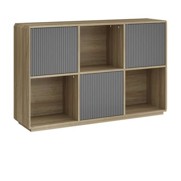 Sideboard Trömi 75x120x30 cm Eg-look/Grå [en.casa]