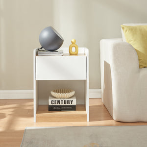 Sengebord Kuorshare 55x42x37 cm hvid/eg-look [en.casa]