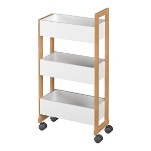 Varulta trolley 80x41x20 cm natur/hvid [en.casa]