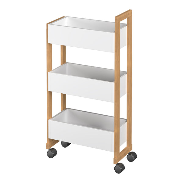 Varulta trolley 80x41x20 cm natur/hvid [en.casa]